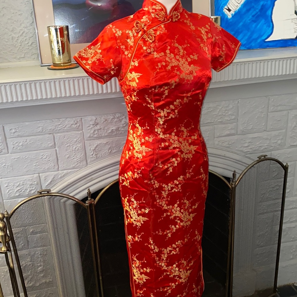 Double Split Collar Button Mandarin Dress - image 3